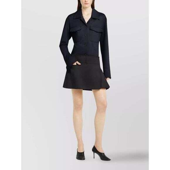 Courreges Utility Button Up Shirt in Navy 34 US 2 Unisex - Picture 1 of 5